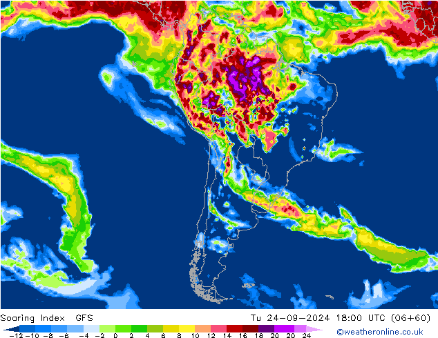 Soaring Index GFS Tu 24.09.2024 18 UTC