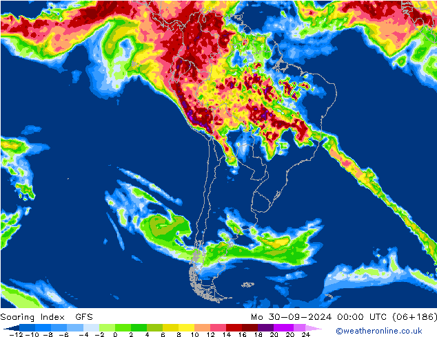 Yükselme İndeksi GFS Pzt 30.09.2024 00 UTC