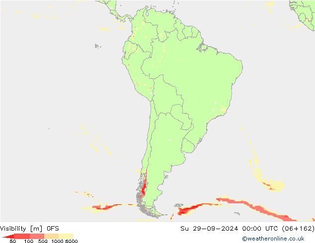 Visibility GFS Su 29.09.2024 00 UTC