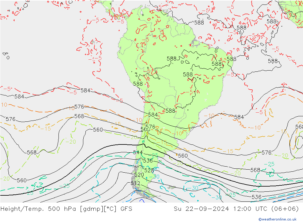 Height/Temp. 500 hPa GFS Dom 22.09.2024 12 UTC