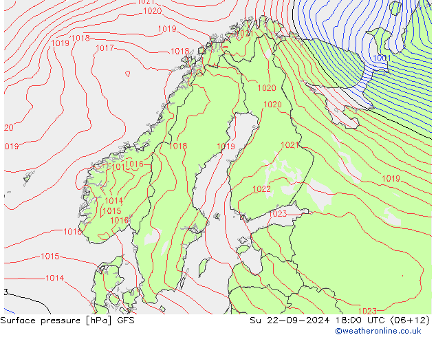 GFS: 星期日 22.09.2024 18 UTC