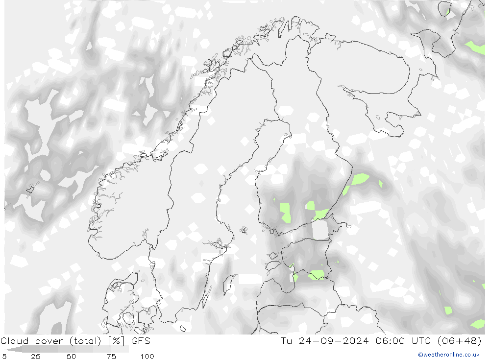 Wolken (gesamt) GFS September 2024