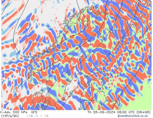 V-Adv. 500 hPa GFS do 26.09.2024 06 UTC