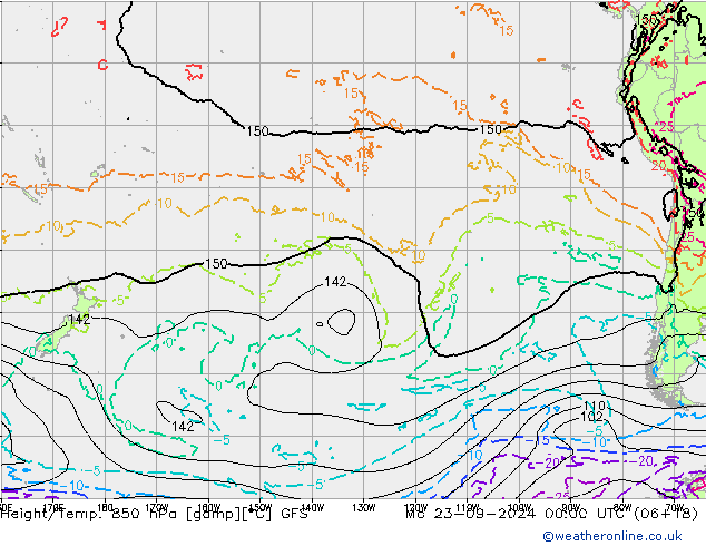 Z500/Regen(+SLP)/Z850 GFS ma 23.09.2024 00 UTC