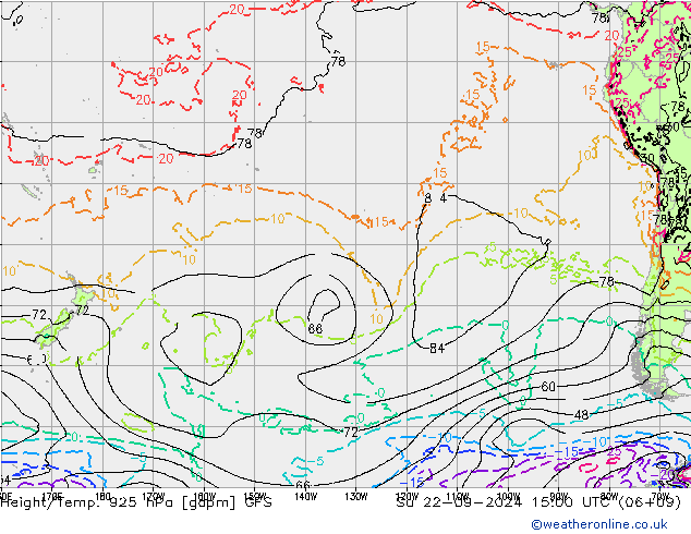 Height/Temp. 925 гПа GFS Вс 22.09.2024 15 UTC