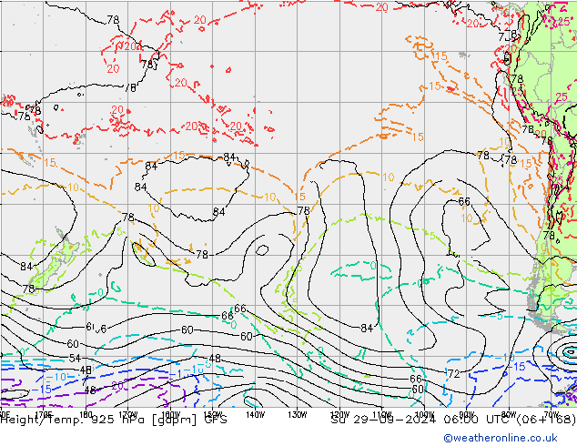 Height/Temp. 925 hPa GFS Su 29.09.2024 06 UTC