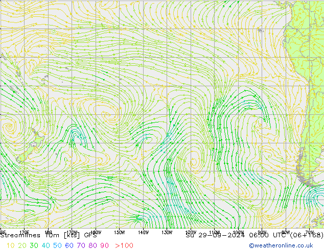 Streamlines 10m GFS Su 29.09.2024 06 UTC