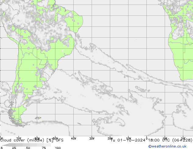 Nubi medie GFS mar 01.10.2024 18 UTC