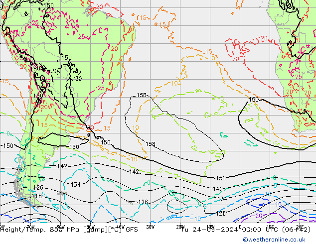 Z500/Regen(+SLP)/Z850 GFS di 24.09.2024 00 UTC