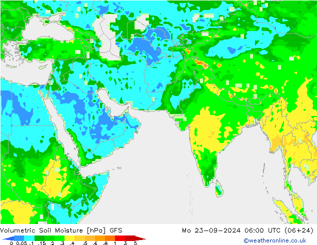 Volumetric Soil Moisture GFS Mo 23.09.2024 06 UTC