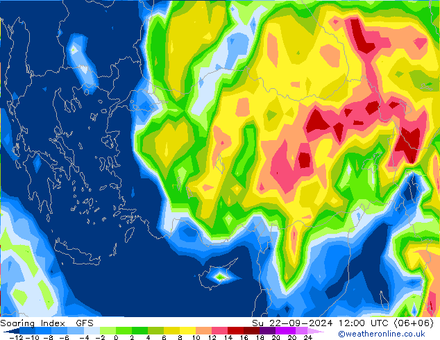 Soaring Index GFS zo 22.09.2024 12 UTC