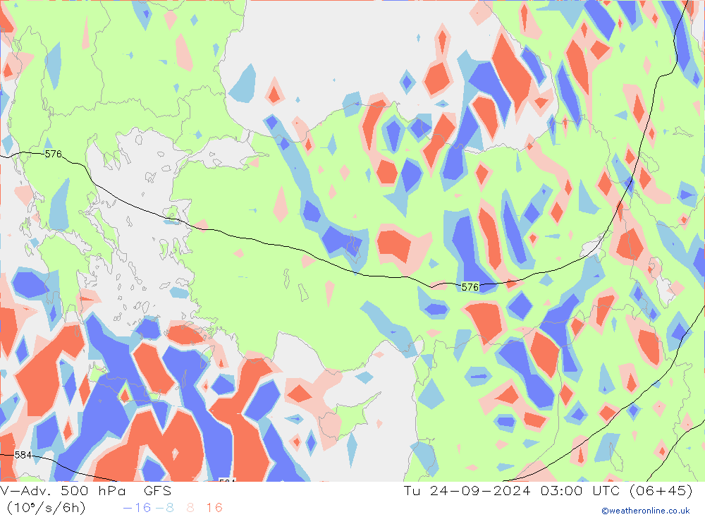 V-Adv. 500 hPa GFS di 24.09.2024 03 UTC