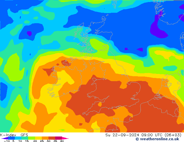 K-Index GFS Ne 22.09.2024 09 UTC