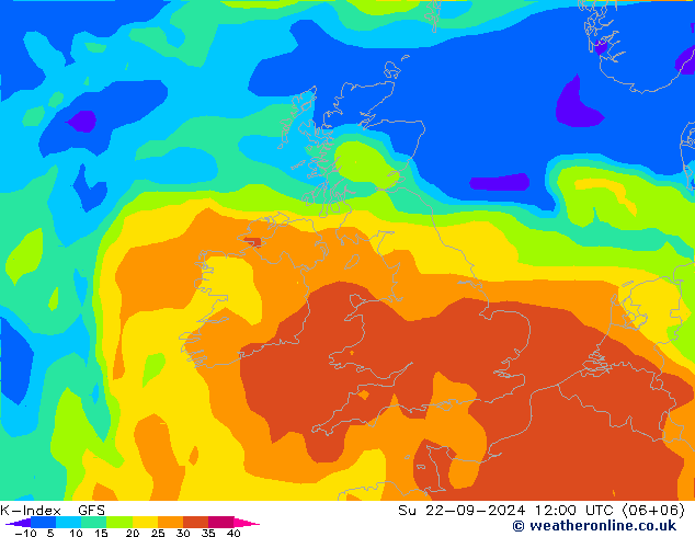 K-Index GFS zo 22.09.2024 12 UTC