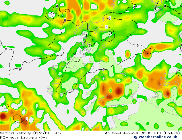 Convection-Index GFS пн 23.09.2024 06 UTC