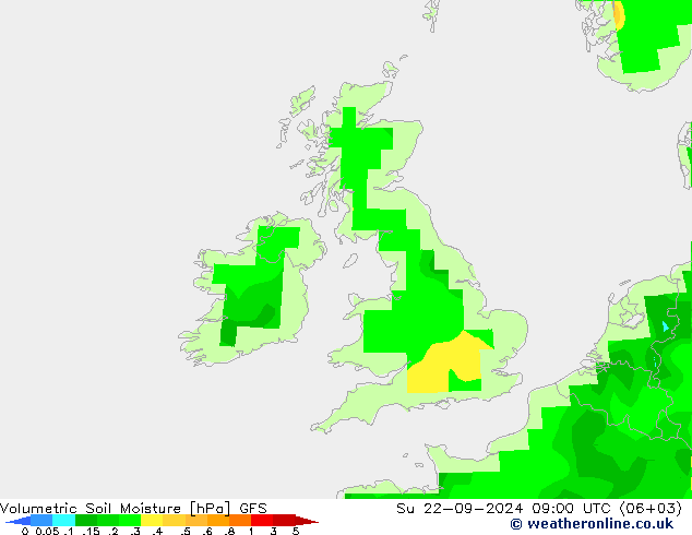 Volumetric Soil Moisture GFS Ne 22.09.2024 09 UTC