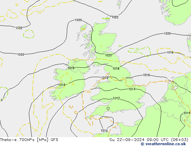 Theta-e 700hPa GFS Eylül 2024