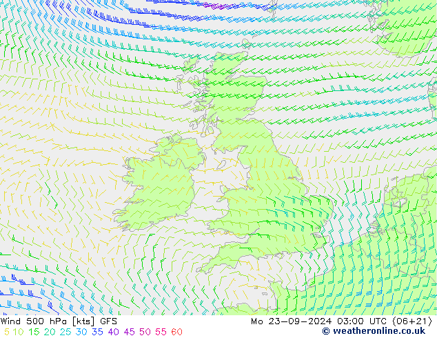 Wind 500 hPa GFS Mo 23.09.2024 03 UTC