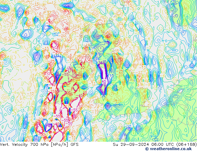 Vert. Velocity 700 hPa GFS Su 29.09.2024 06 UTC