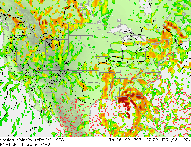 Convection-Index GFS чт 26.09.2024 12 UTC