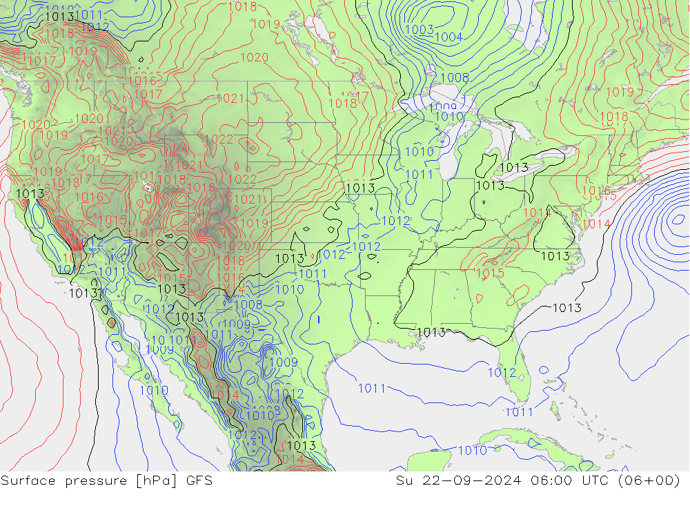 Yer basıncı GFS Paz 22.09.2024 06 UTC