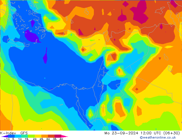 K-Index GFS Mo 23.09.2024 12 UTC