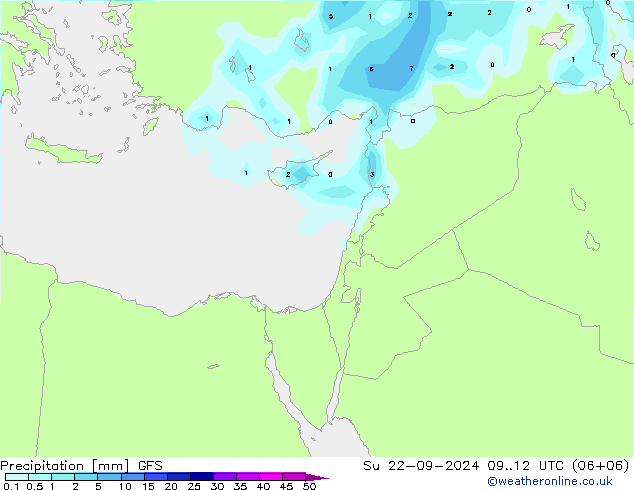 Niederschlag GFS So 22.09.2024 12 UTC