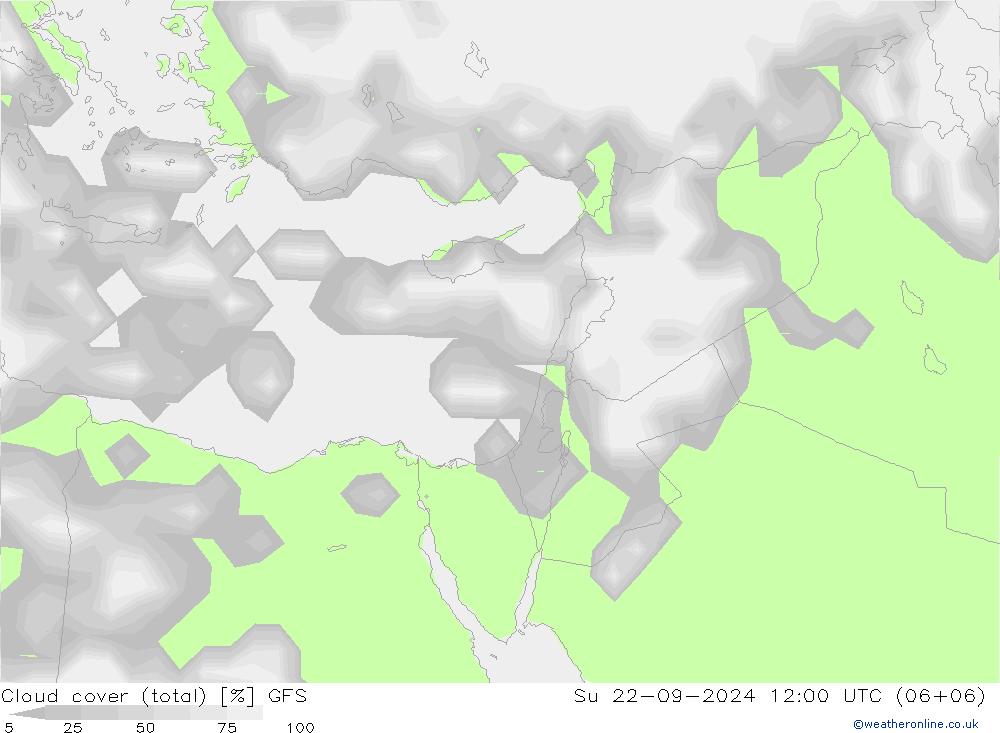 nuvens (total) GFS Dom 22.09.2024 12 UTC