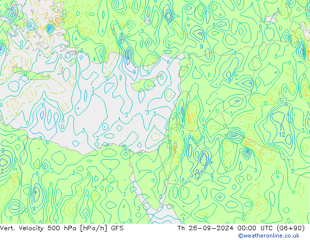 Vert. Velocity 500 hPa GFS September 2024