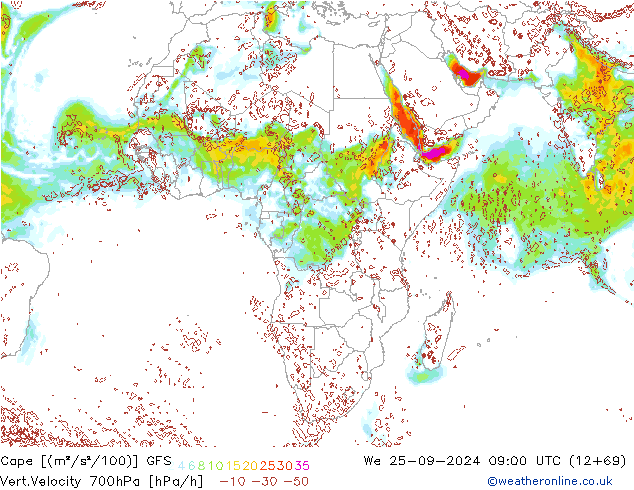 Cape GFS St 25.09.2024 09 UTC