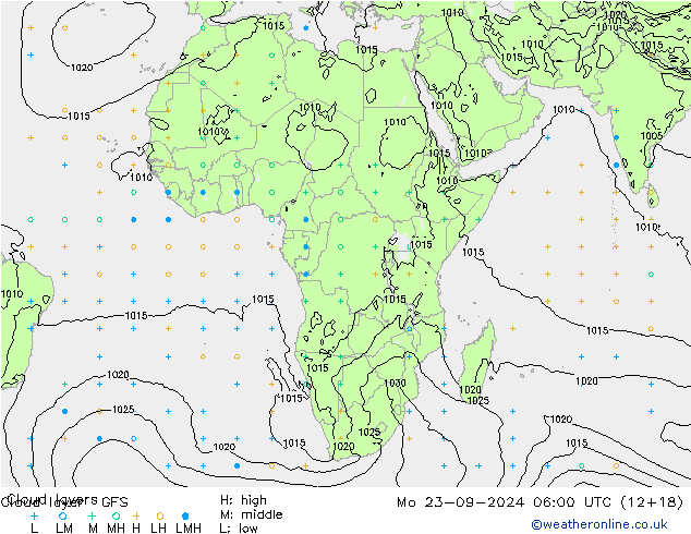 Wolkenlagen GFS ma 23.09.2024 06 UTC