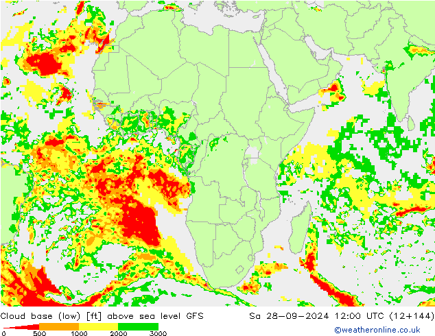 Alçak Bulut Alt Sınırı GFS Cts 28.09.2024 12 UTC