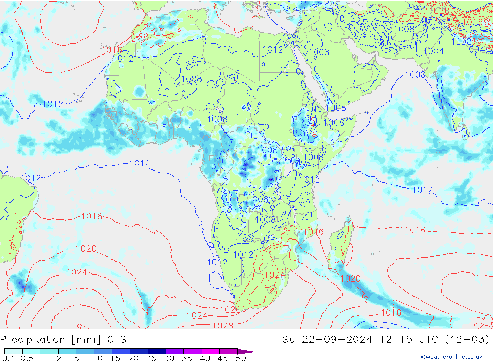 Precipitation GFS Su 22.09.2024 15 UTC