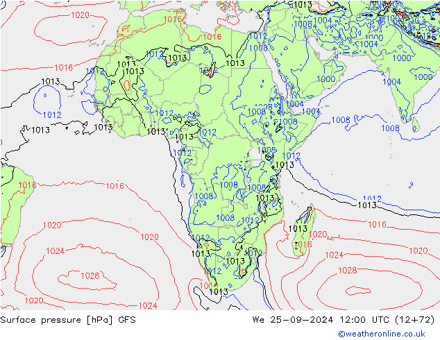 GFS: mer 25.09.2024 12 UTC