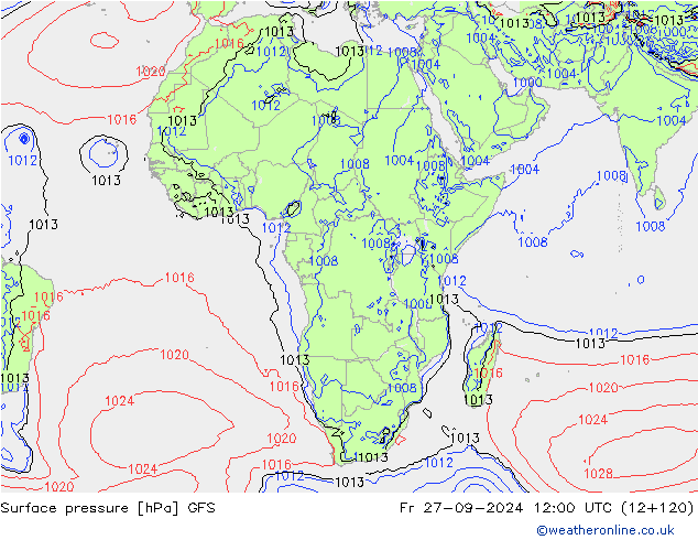 GFS: vie 27.09.2024 12 UTC