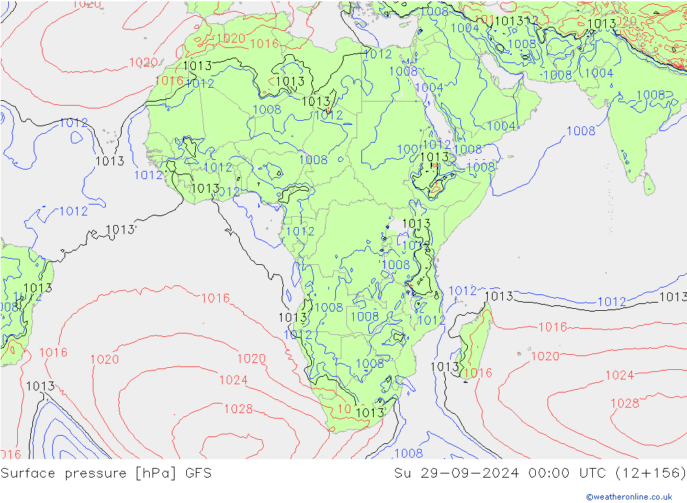 Surface pressure GFS Su 29.09.2024 00 UTC