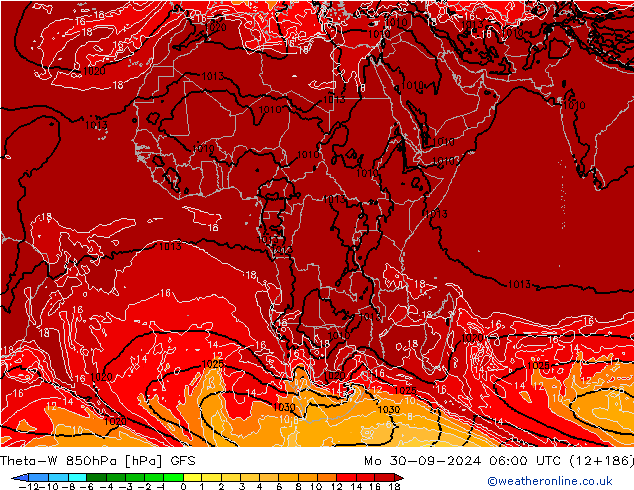 Theta-W 850hPa GFS Po 30.09.2024 06 UTC