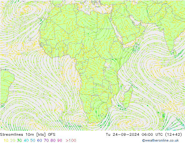 ветер 10m GFS вт 24.09.2024 06 UTC