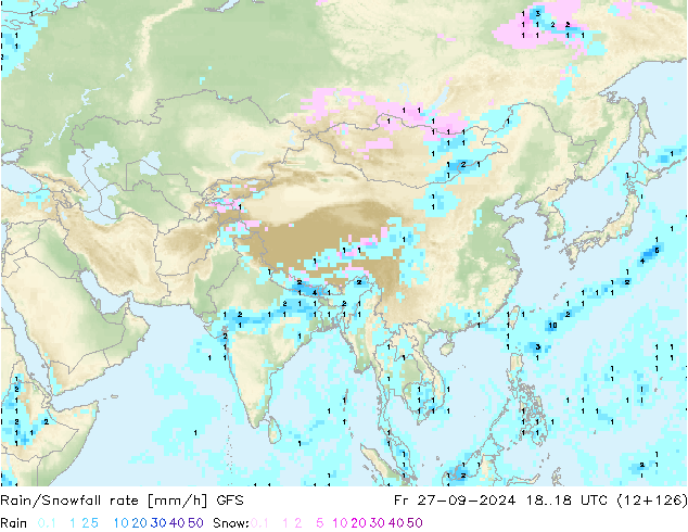 Rain/Snowfall rate GFS pt. 27.09.2024 18 UTC