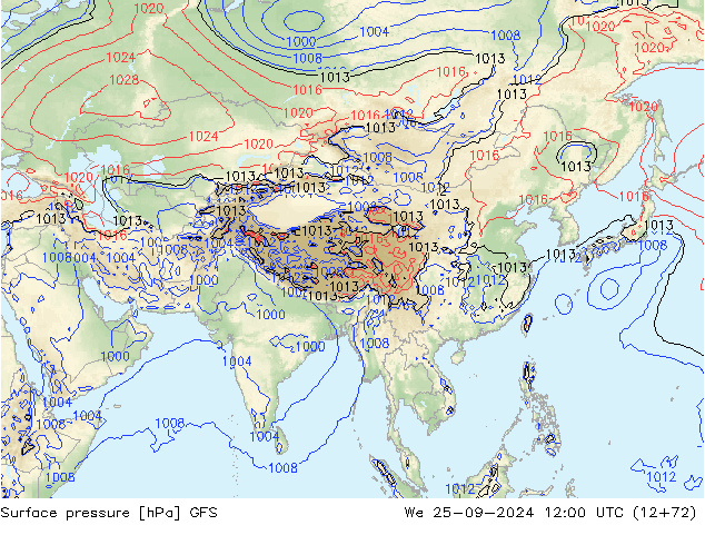 GFS: Qua 25.09.2024 12 UTC