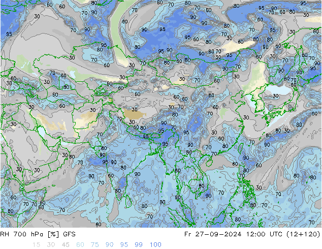 RH 700 hPa GFS pt. 27.09.2024 12 UTC