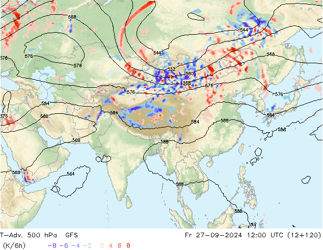 T-Adv. 500 hPa GFS Fr 27.09.2024 12 UTC