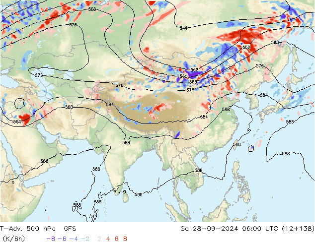 T-Adv. 500 hPa GFS So 28.09.2024 06 UTC