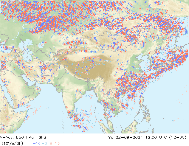 V-Adv. 850 hPa GFS Dom 22.09.2024 12 UTC