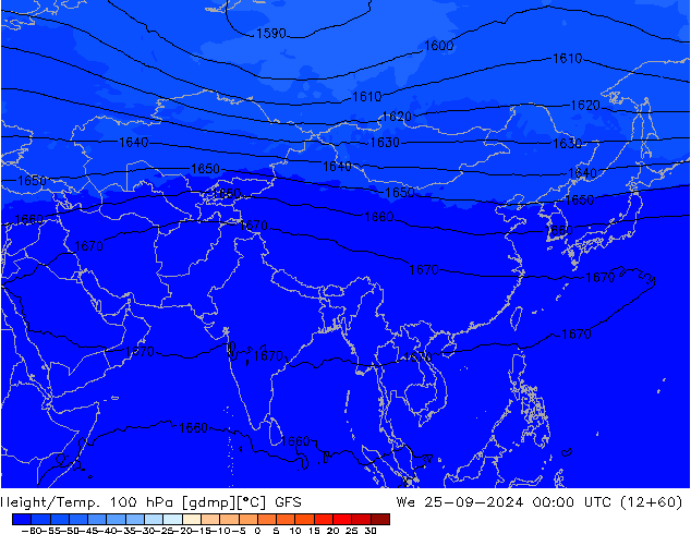 Géop./Temp. 100 hPa GFS mer 25.09.2024 00 UTC