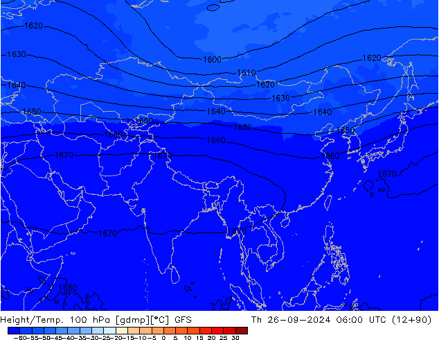 Hoogte/Temp. 100 hPa GFS do 26.09.2024 06 UTC