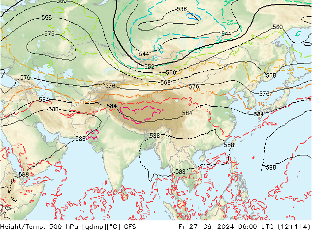 Z500/Rain (+SLP)/Z850 GFS ��� 27.09.2024 06 UTC