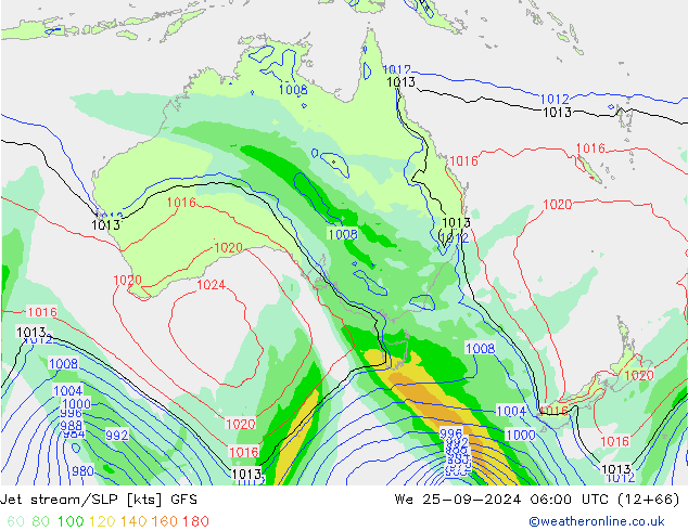 джет/приземное давление GFS ср 25.09.2024 06 UTC