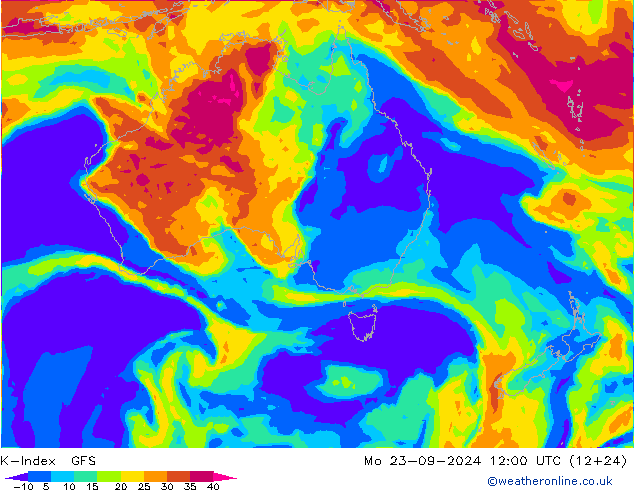 K-Index GFS Mo 23.09.2024 12 UTC