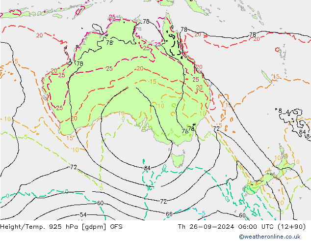 Height/Temp. 925 hPa GFS Th 26.09.2024 06 UTC